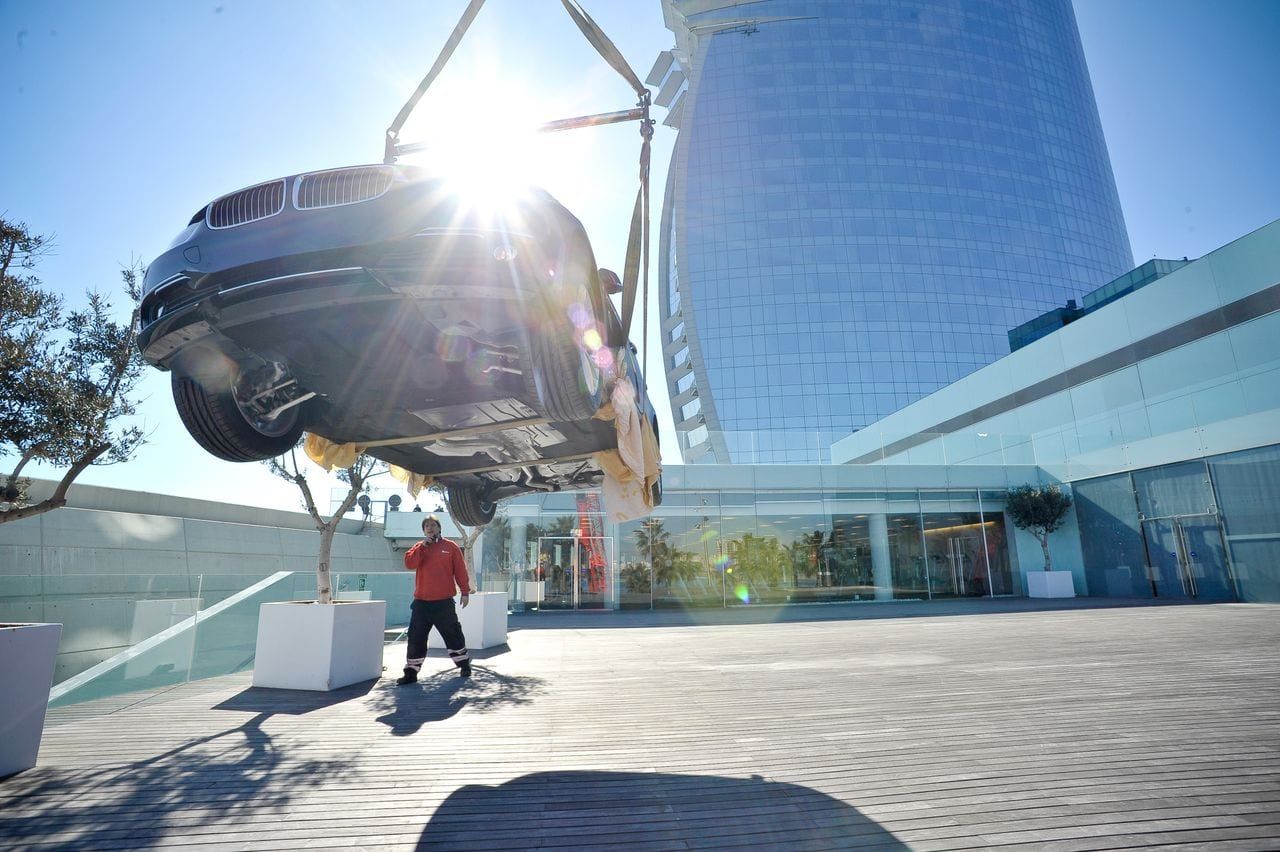 Escena del evento BMW Conquista el Cielo en Barcelona — producción Bacus Events