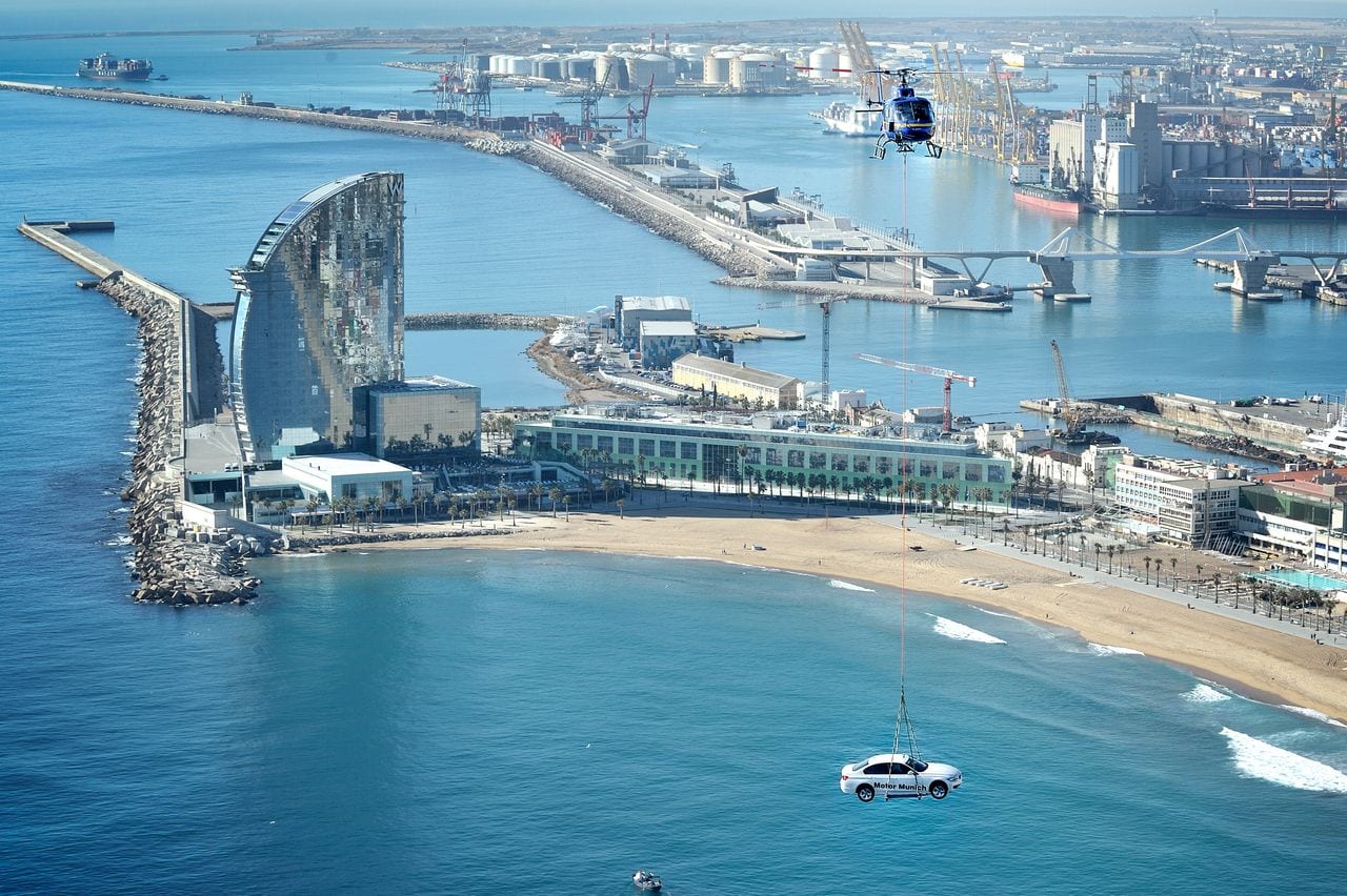 Escena del evento BMW Conquista el Cielo en Barcelona — producción Bacus Events