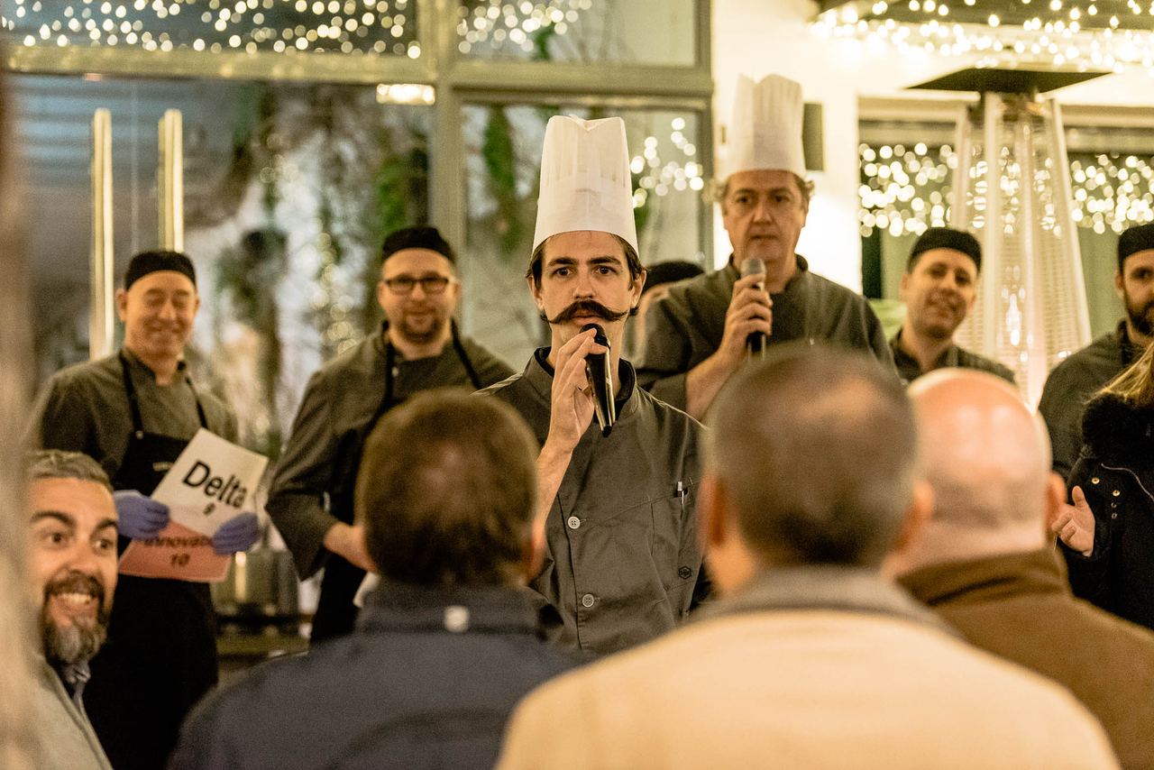 Escena del evento Isdin Team Building MasterChef en Barcelona — producción Bacus Events