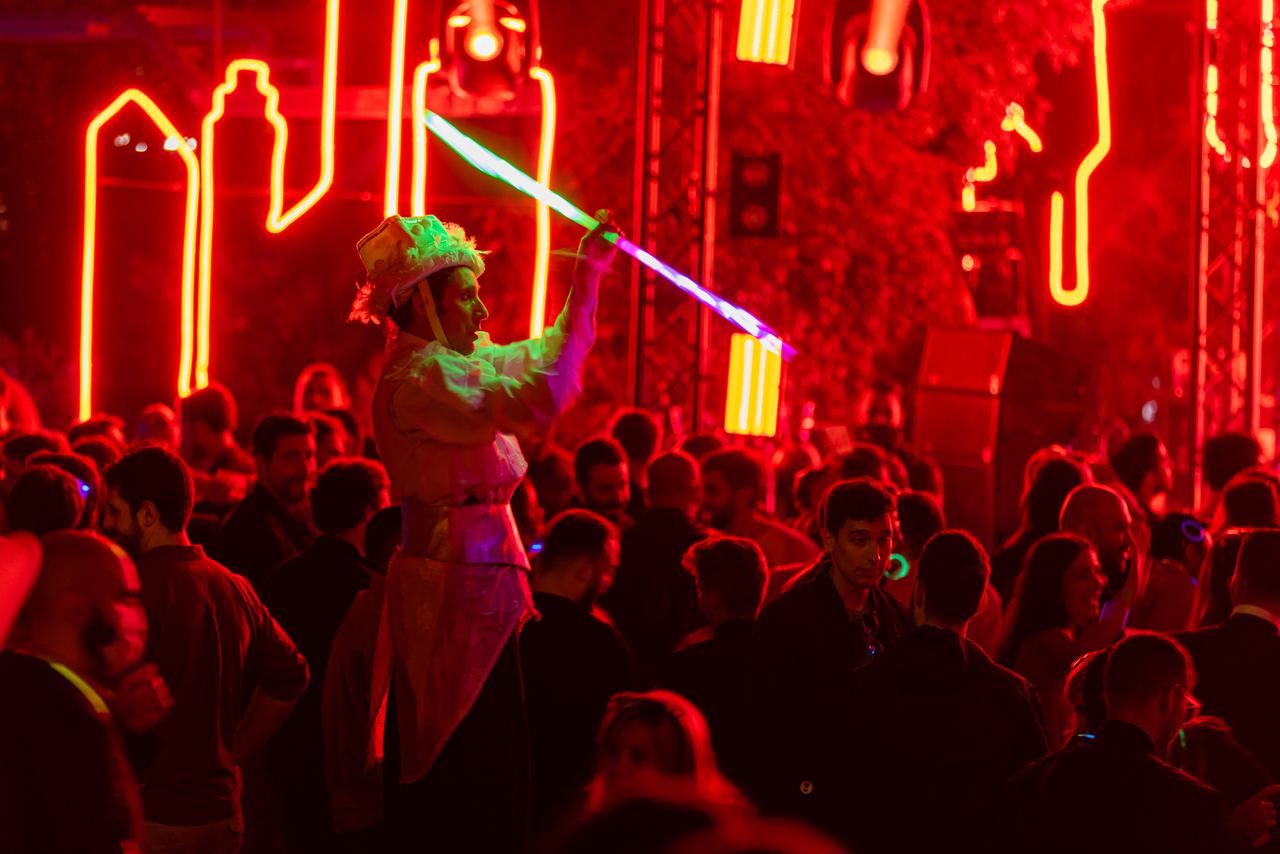 Escena del evento Wallbox Wall Street en Barcelona — producción Bacus Events